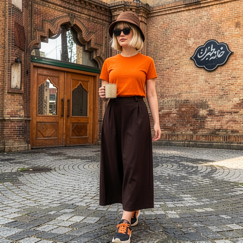 دامن لنین نخی کمر کش